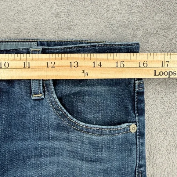 AG Adriano Goldschmied The Stilt Crop Cigarette Jeans Raw Hem Blue Size 30 - Picture 12 of 13